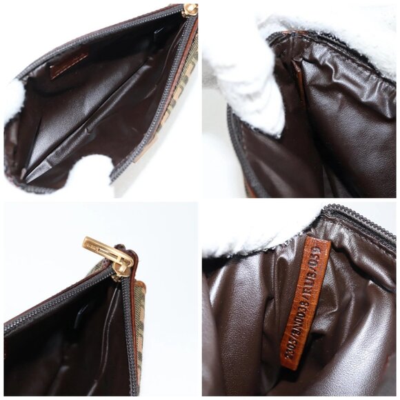 FENDI Zucchino Canvas Pouch Khaki Auth - Picture 15 of 16